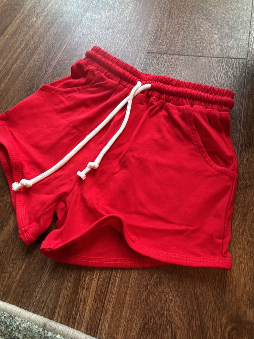 Kids Red Drawstring Shorts